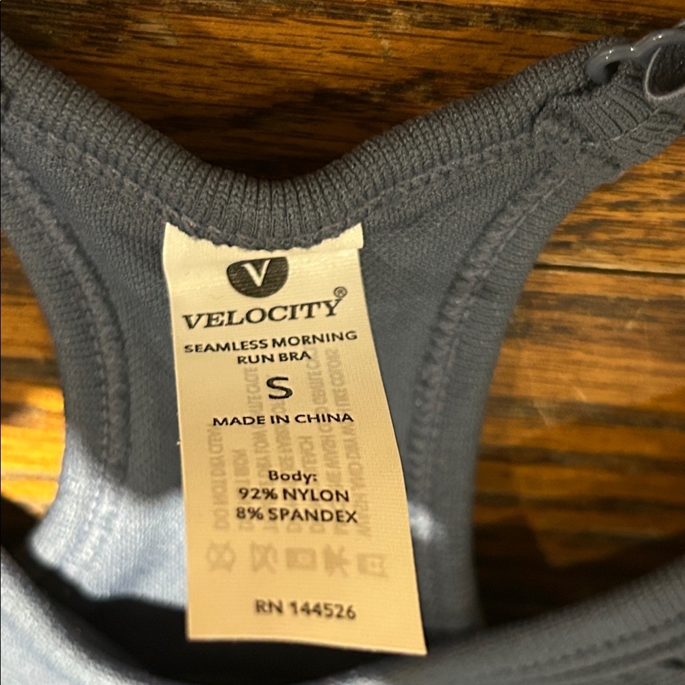 Velocity Seamless Morning Run Racerback Bra — Navy Blue - Picture 2 of 6
